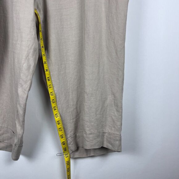 Eileen Fisher 100% Linen Tan Hi Rise Petal Pusher Capris SZ 3X - Picture 6 of 9